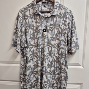 Bad Birdie "Leisurely" Men's Golf Polo Short Sleeve Shirt, Tropical Pattern, 2XL